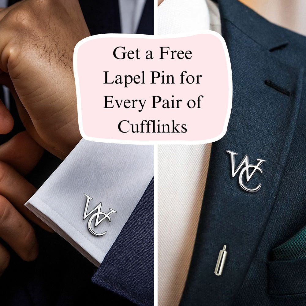 Initials cufflinks  + Free Lapel Pin