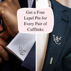 Initials cufflinks  + Free Lapel Pin