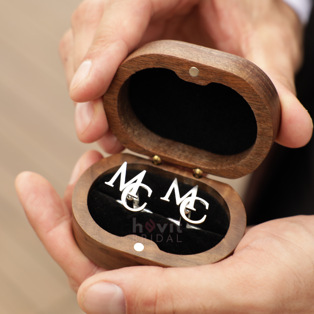 Initials cufflinks  + Free Lapel Pin